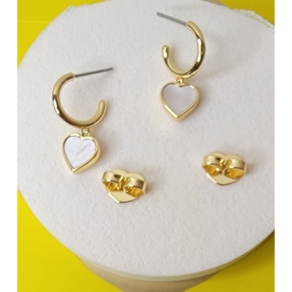 NWT Kate Spade Mother-of-pearl Drop Huggie Hoop Earrings - Picture 6 of 6